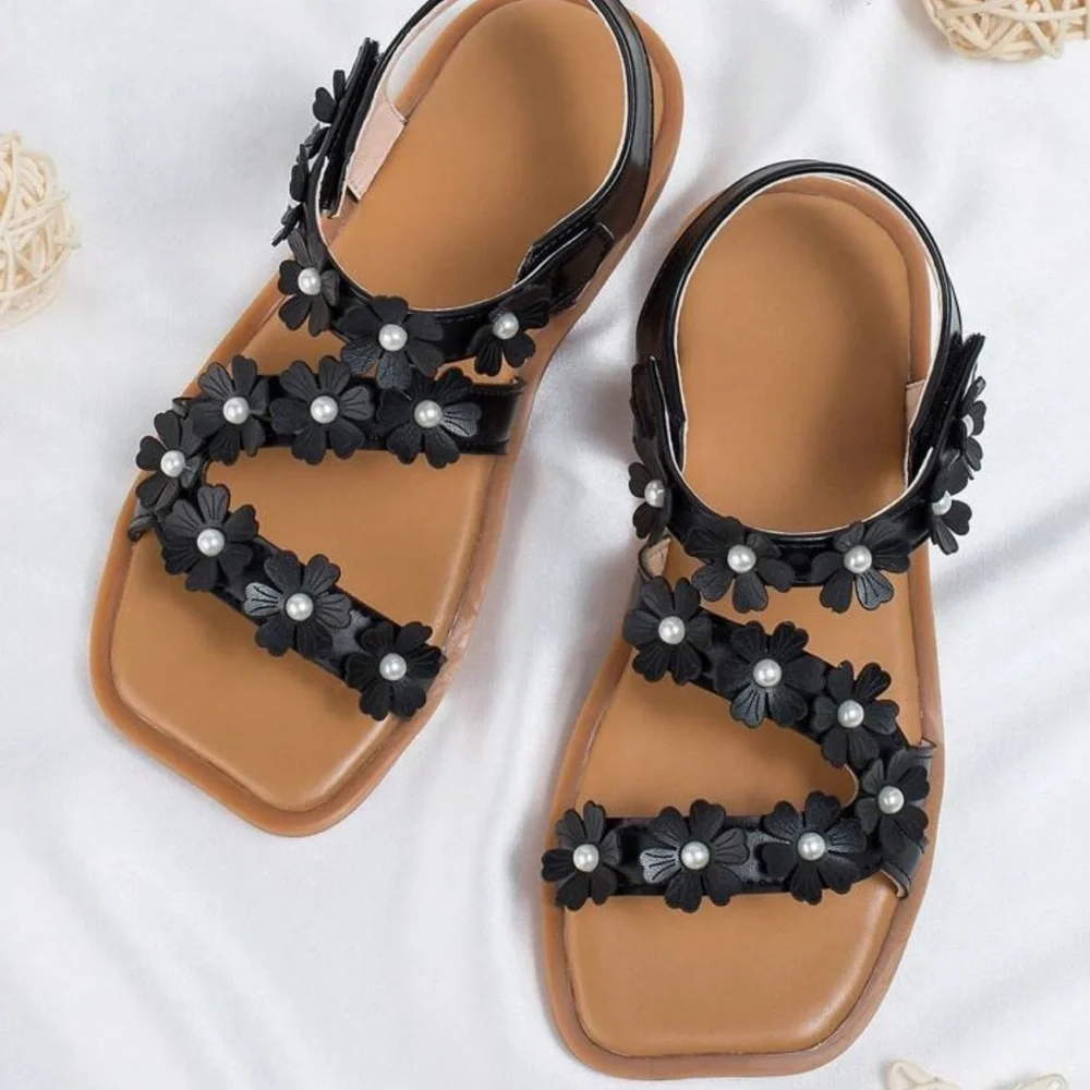 Girl Blossom Tan Sandals- (12.5)